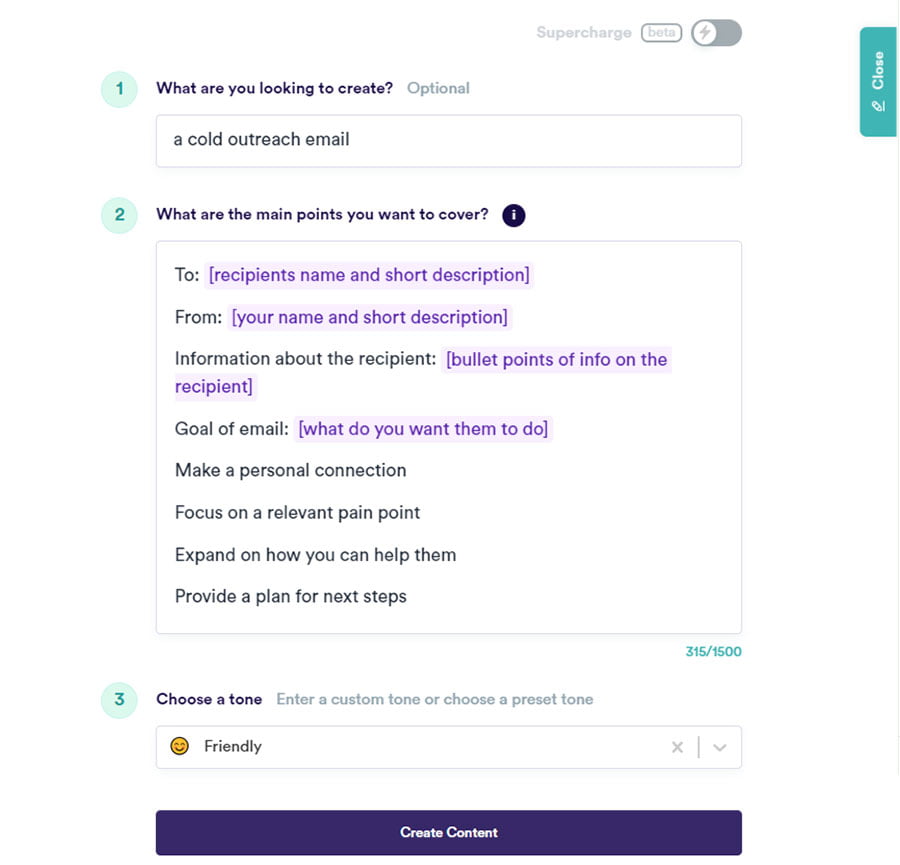 Copy Ai Review - Cold Email Template