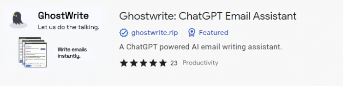 Ghostwrite ChatGPT Email Assistant Chrome Extension